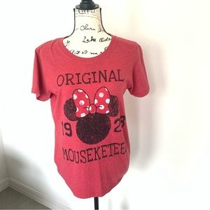 Disney Red Minnie Mouse Short Sleeve T Shirt Size L